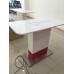 THANH LÝ BÀN TRẢI NGHIỆM MDF CHÂN INOX TRẮNG ĐỎ